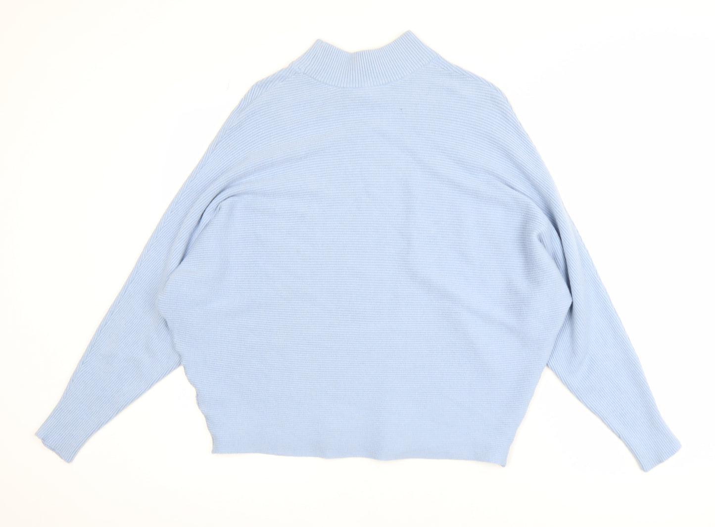 Principles Womens Blue Mock Neck Relaxed Fit Knit Jumper Size L