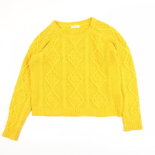 Cache Cache Women’s Yellow Cable-Knit Acrylic Jumper M