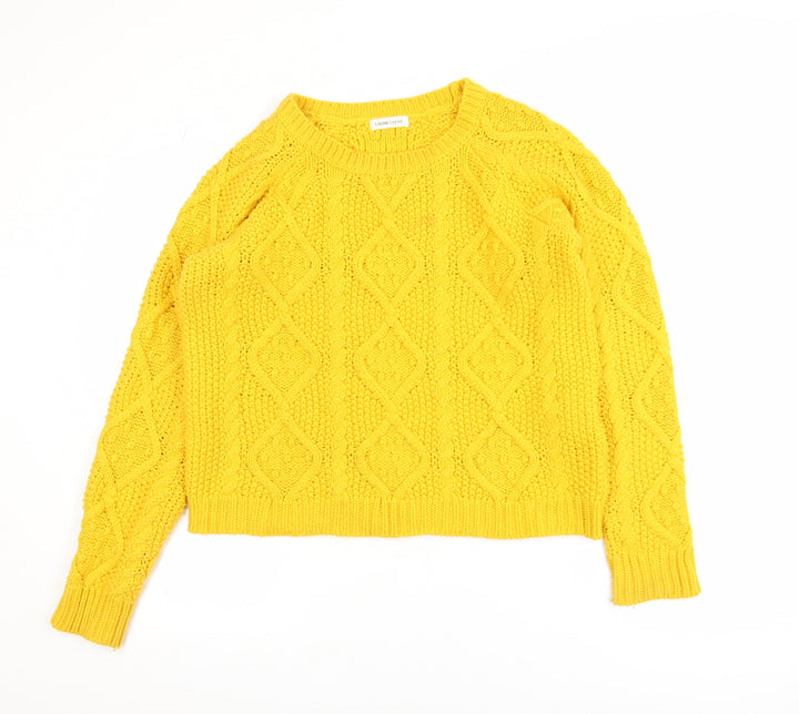 Cache Cache Women’s Yellow Cable-Knit Acrylic Jumper M