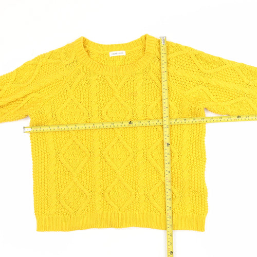 Cache Cache Women’s Yellow Cable-Knit Acrylic Jumper M