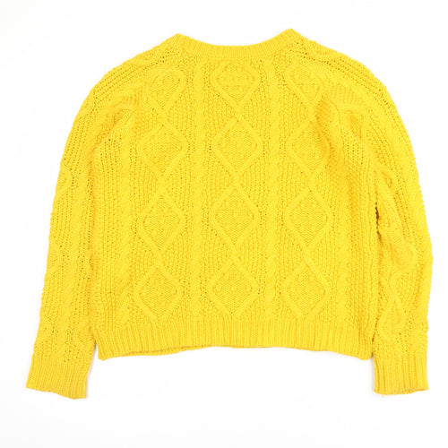 Cache Cache Women’s Yellow Cable-Knit Acrylic Jumper M