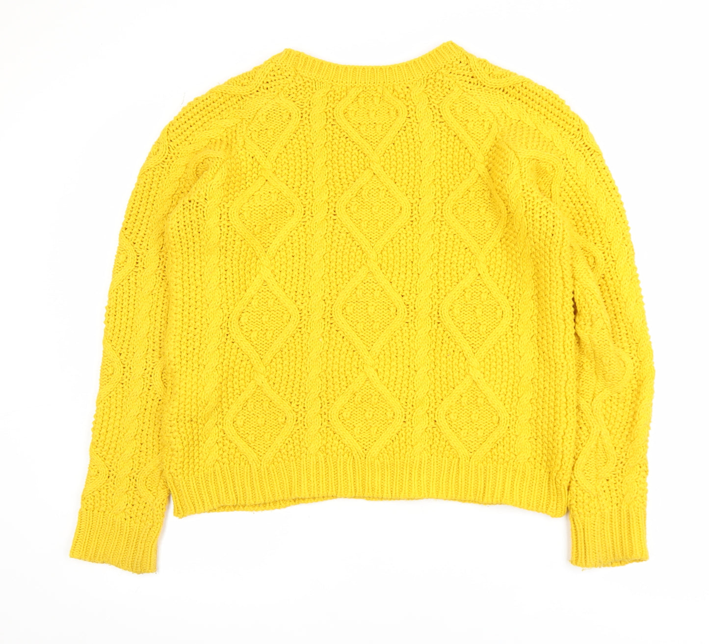 Cache Cache Women’s Yellow Cable-Knit Acrylic Jumper M