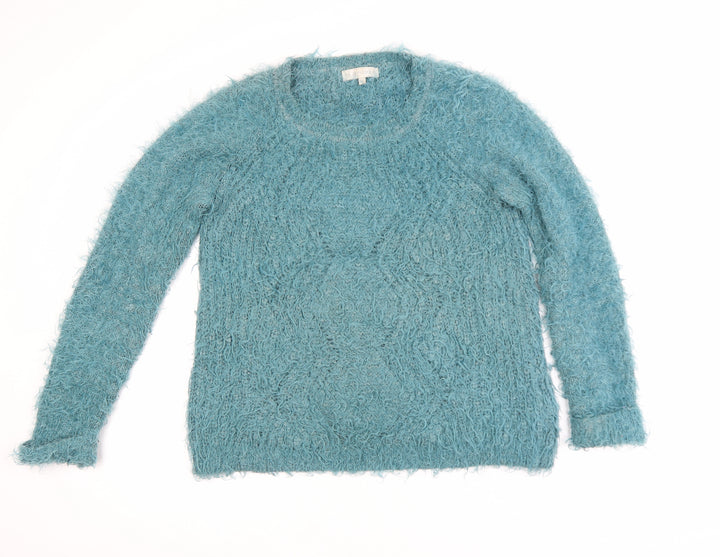RJR John Rocha Women's Blue Size 12 Fluffy Knit Jumper