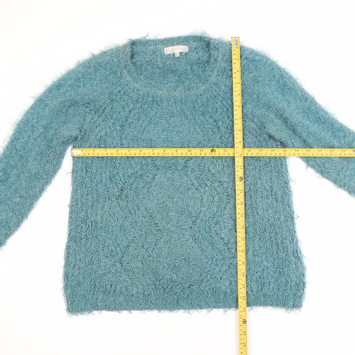 RJR John Rocha Women's Blue Size 12 Fluffy Knit Jumper