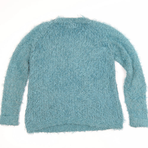 RJR John Rocha Women's Blue Size 12 Fluffy Knit Jumper