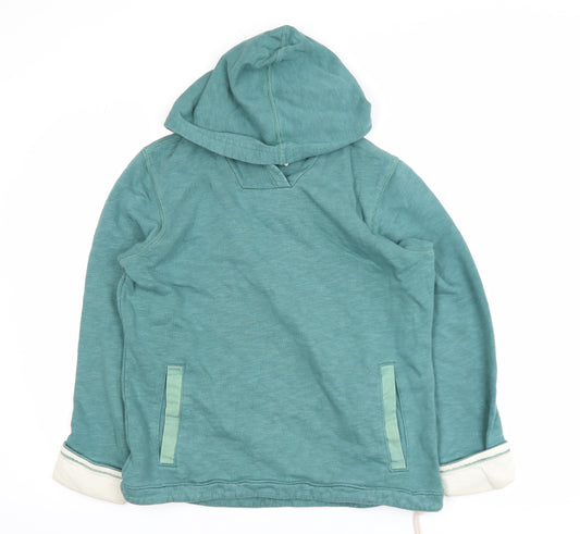 Seasalt Women’s Green Hooded Organic Cotton Pullover Jumper Size 10