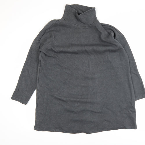 Very Womens Grey Roll Neck Tunic Knit Top Size 12