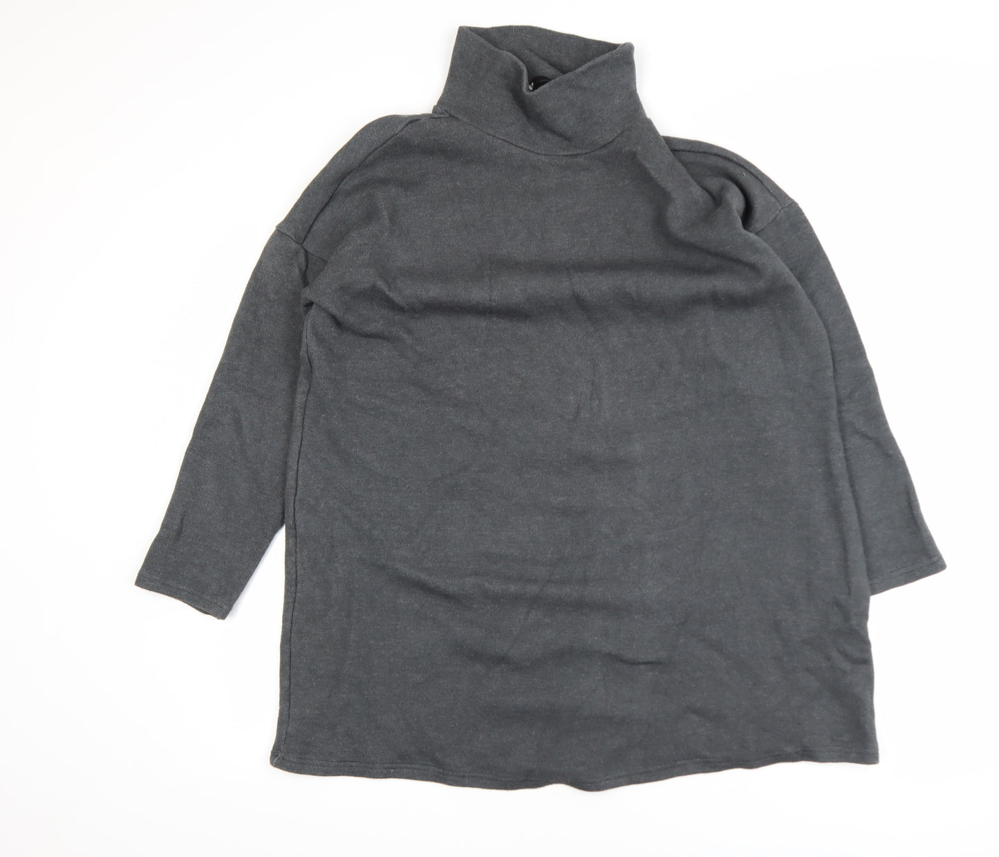Very Womens Grey Roll Neck Tunic Knit Top Size 12