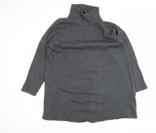 Very Womens Grey Roll Neck Tunic Knit Top Size 12