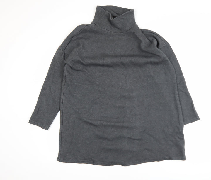 Very Womens Grey Roll Neck Tunic Knit Top Size 12