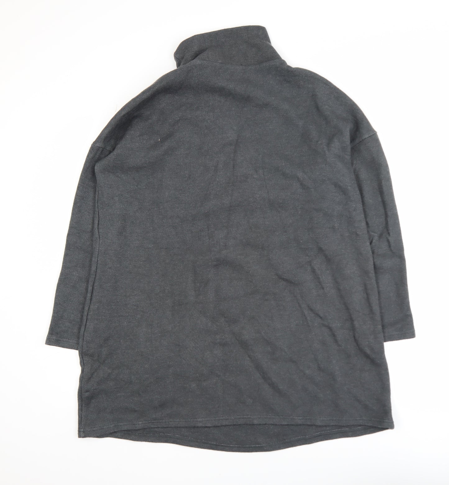 Very Womens Grey Roll Neck Tunic Knit Top Size 12