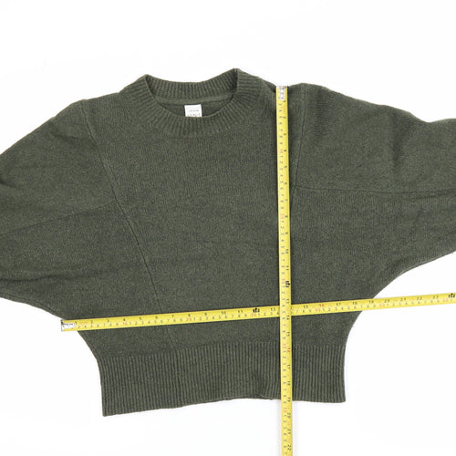 John Lewis Women's Green Wool Blend Relaxed Crew Neck Jumper Size S