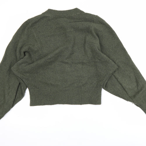 John Lewis Women's Green Wool Blend Relaxed Crew Neck Jumper Size S