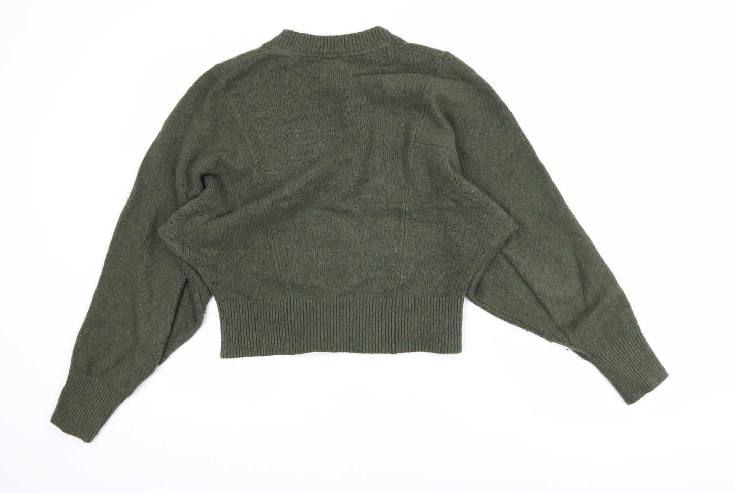 John Lewis Women's Green Wool Blend Relaxed Crew Neck Jumper Size S