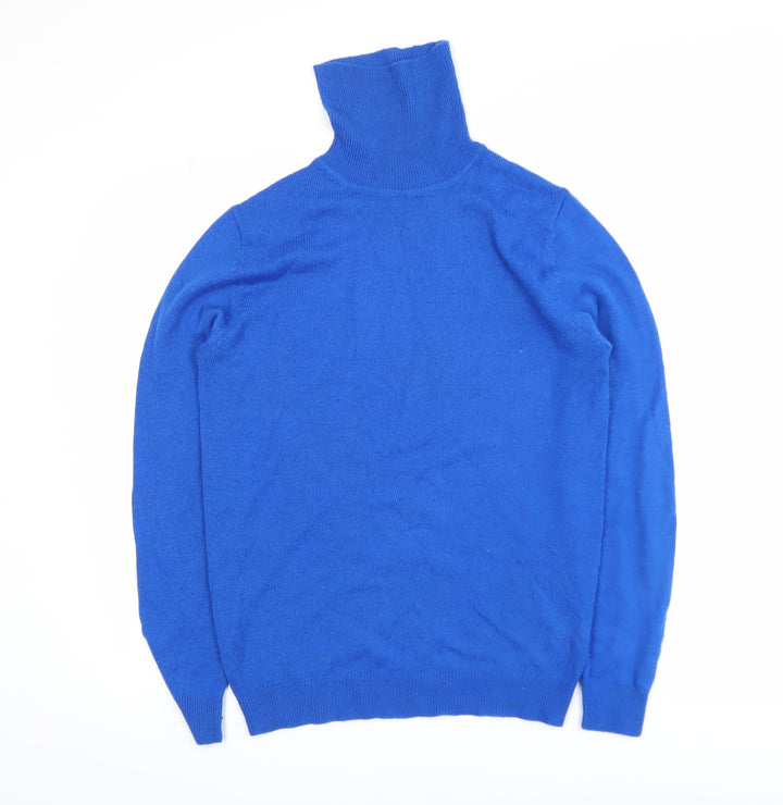 COLLUSION Women’s Blue Roll Neck Knit Jumper Size M Acrylic