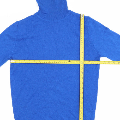 COLLUSION Women’s Blue Roll Neck Knit Jumper Size M Acrylic