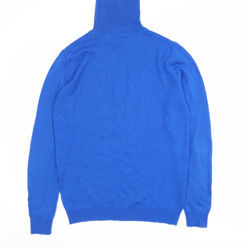 COLLUSION Women’s Blue Roll Neck Knit Jumper Size M Acrylic