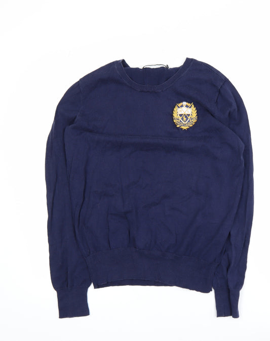 Ralph Lauren Men’s Blue Crew Neck Cotton Pullover Jumper L