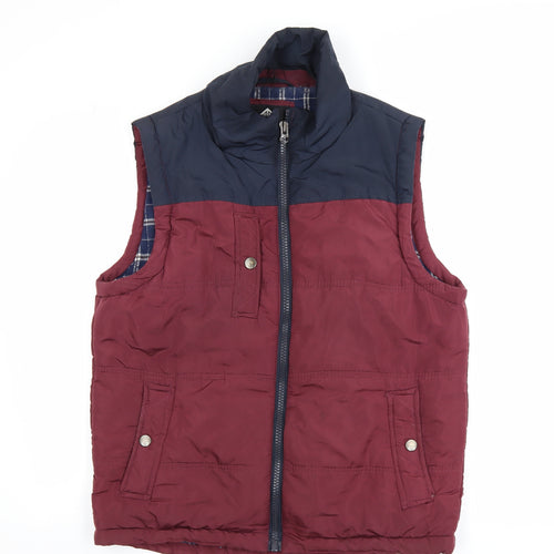 Cotton On Nineteen Ninety One Men's Burgundy Blue Puffer Waistcoat M