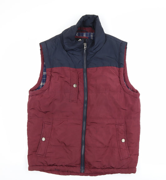 Cotton On Nineteen Ninety One Men's Burgundy Blue Puffer Waistcoat M
