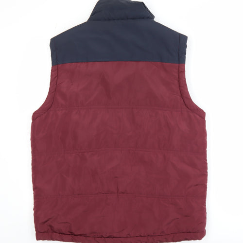 Cotton On Nineteen Ninety One Men's Burgundy Blue Puffer Waistcoat M