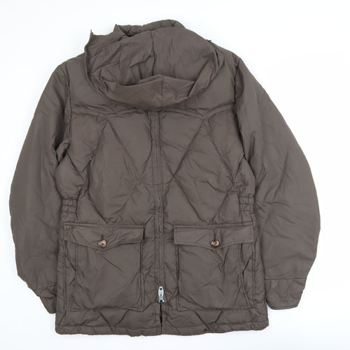 Sprung Men's Brown Down Puffer Jacket L Winter Insulated Hooded