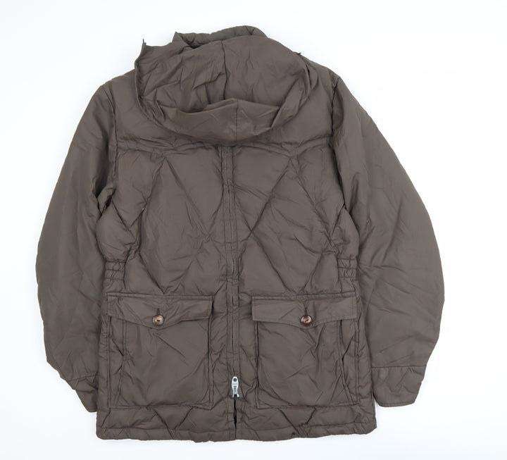 Sprung Men's Brown Down Puffer Jacket L Winter Insulated Hooded