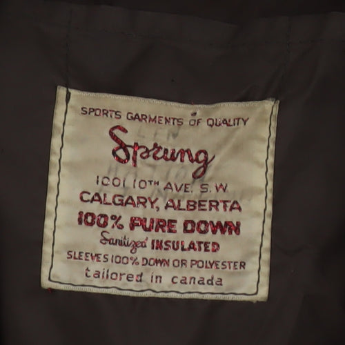 Sprung Men's Brown Down Puffer Jacket L Winter Insulated Hooded