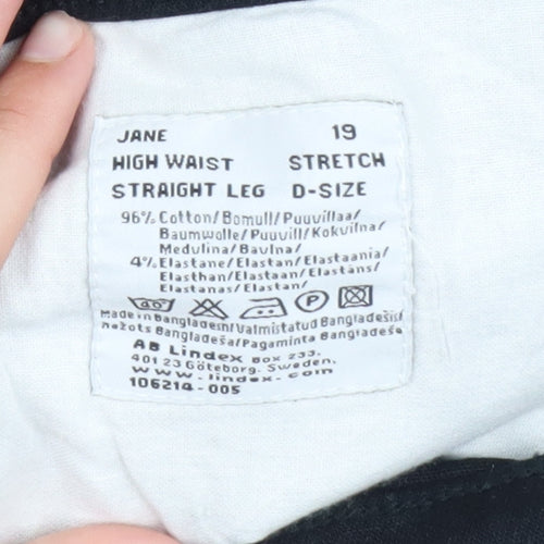 Lindex Women Black High Waist Straight Leg Stretch Jeans Size 19