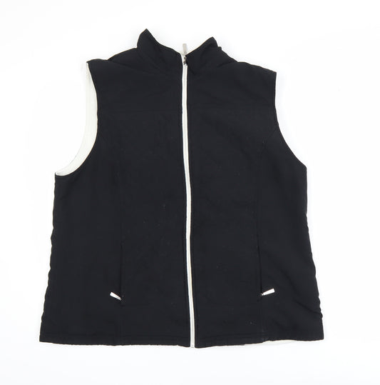 Karen Scott Sport Black Fleece Lined Zip Waistcoat L Unisex Bodywarmer