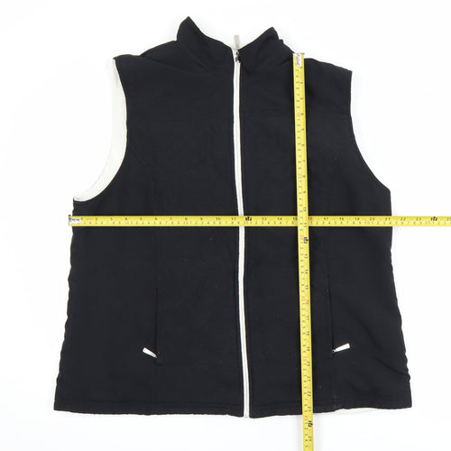 Karen Scott Sport Black Fleece Lined Zip Waistcoat L Unisex Bodywarmer
