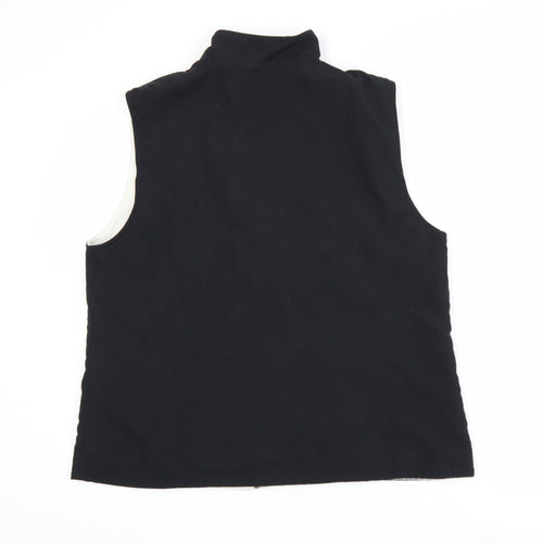 Karen Scott Sport Black Fleece Lined Zip Waistcoat L Unisex Bodywarmer