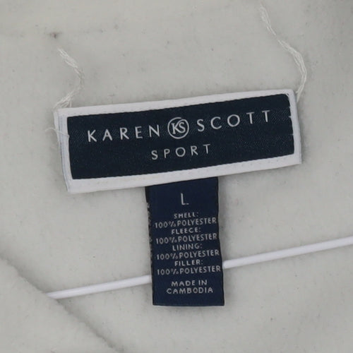 Karen Scott Sport Black Fleece Lined Zip Waistcoat L Unisex Bodywarmer