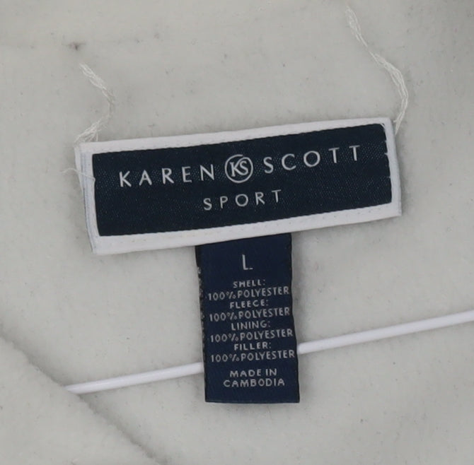 Karen Scott Sport Black Fleece Lined Zip Waistcoat L Unisex Bodywarmer