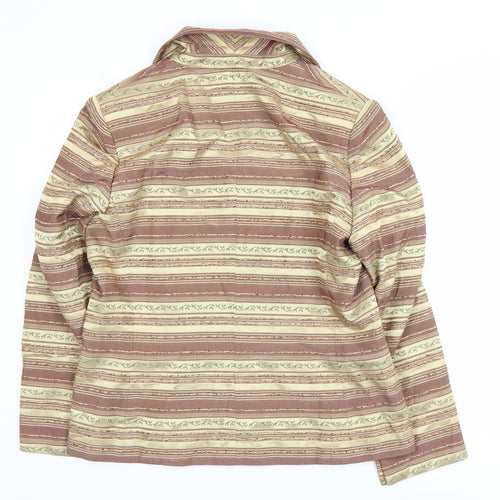 Kasper Women’s Brown Striped Single-Breasted Blazer Jacket Size 14