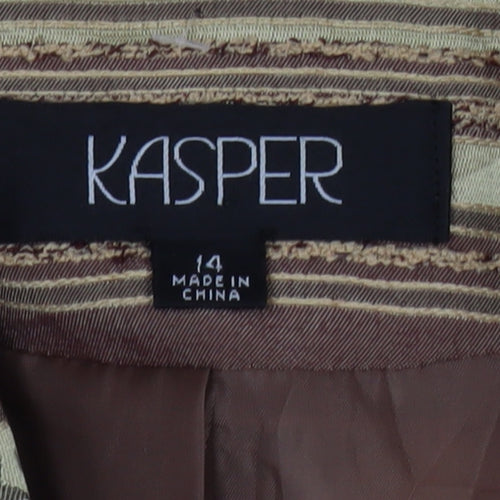 Kasper Women’s Brown Striped Single-Breasted Blazer Jacket Size 14