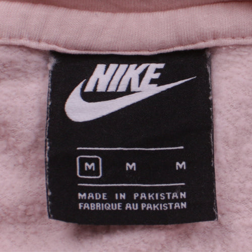 Nike Women Pink Pullover Hoodie Medium Cotton Blend Lined Casual