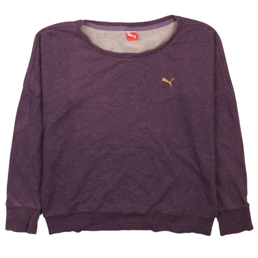 Puma Women Purple Crew Neck Pullover Sweatshirt UK 16