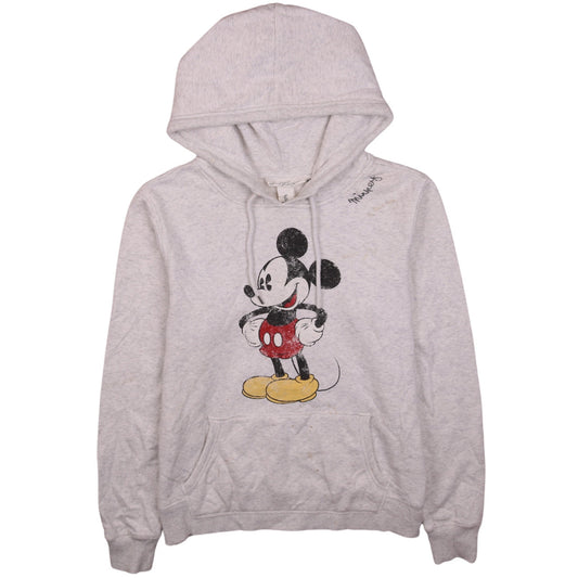 H&M Disney Women Grey Mickey Mouse Pullover Hoodie L