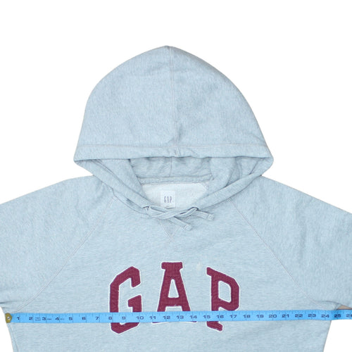 GAP Men's Grey Pullover Hoodie Size L Logo Fleece Sweatshirt