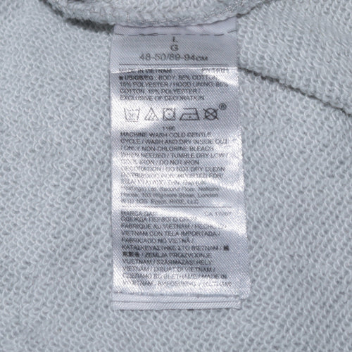 GAP Men's Grey Pullover Hoodie Size L Logo Fleece Sweatshirt