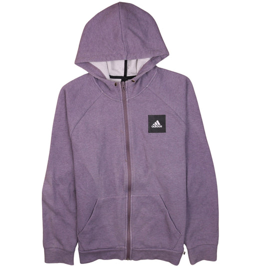 Adidas Womens Purple Full Zip Hoodie Small Relaxed Fit Casual