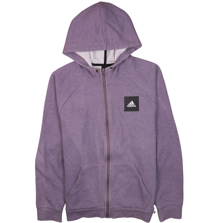 Adidas Womens Purple Full Zip Hoodie Small Relaxed Fit Casual