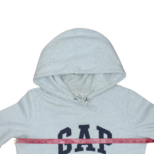 GAP Women Grey Logo Pullover Hoodie Medium Tall Authentic Cotton Blend