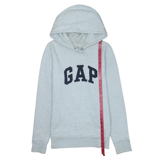 GAP Women Grey Logo Pullover Hoodie Medium Tall Authentic Cotton Blend