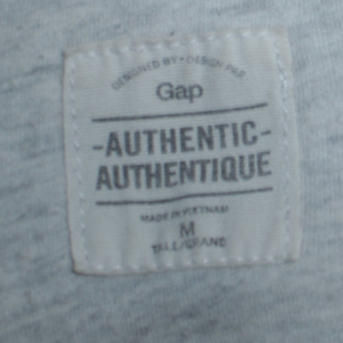 GAP Women Grey Logo Pullover Hoodie Medium Tall Authentic Cotton Blend