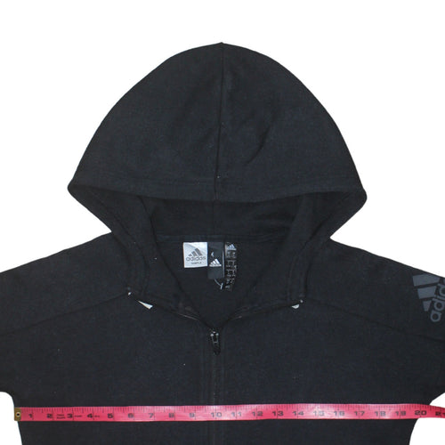 Adidas Women Black Full Zip Hoodie Size S Hooded Sweatshirt