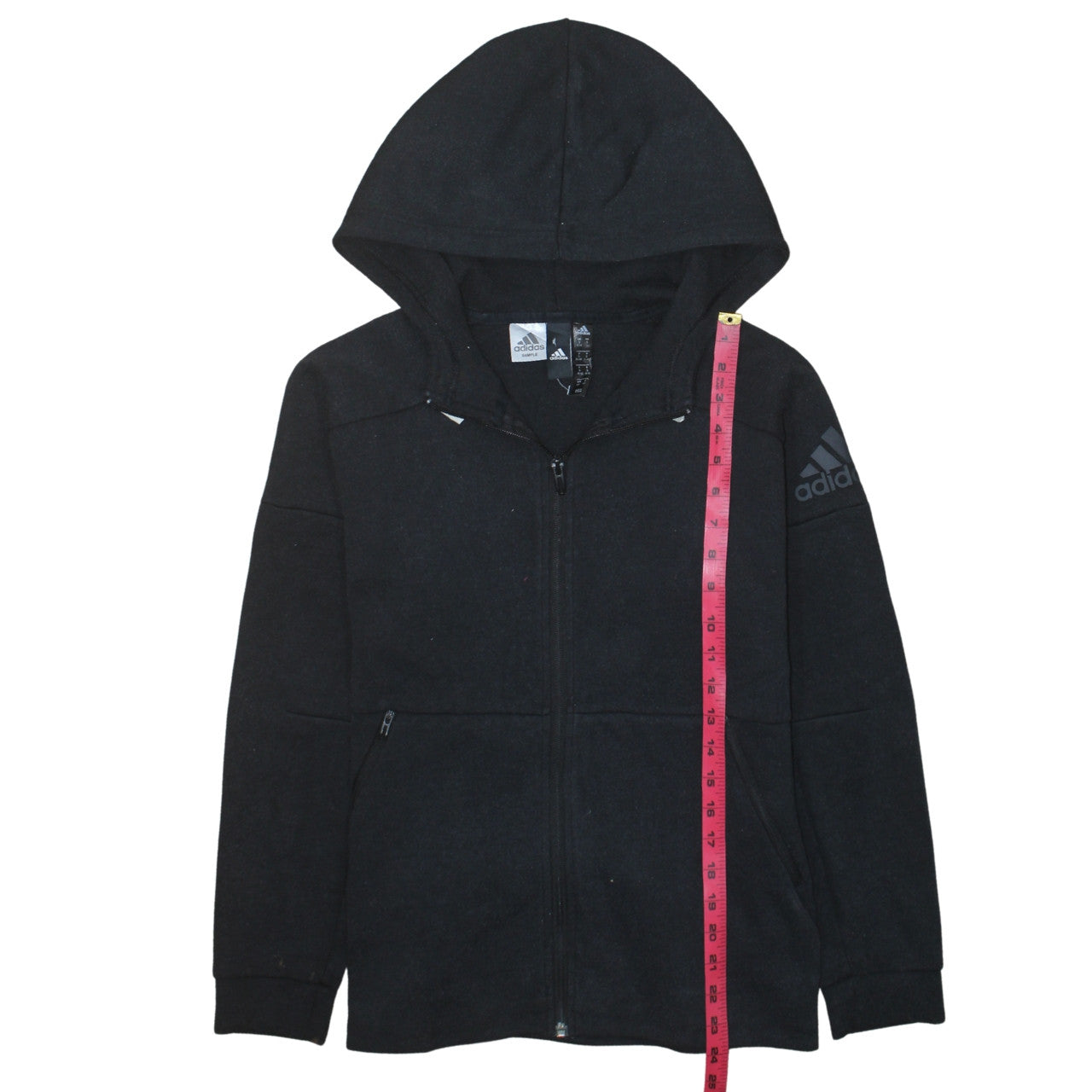 Adidas Women Black Full Zip Hoodie Size S Hooded Sweatshirt