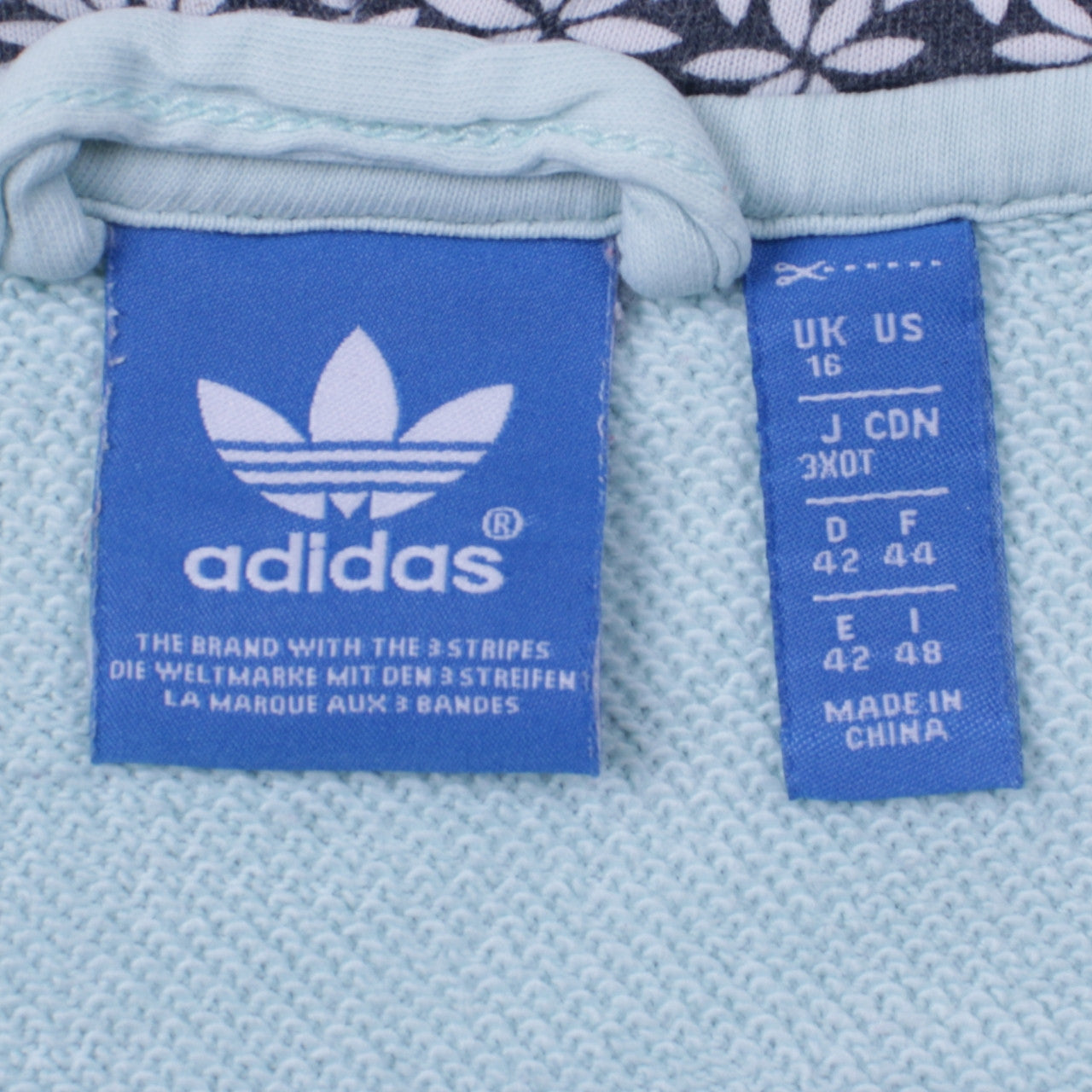 Adidas Women’s Blue Full Zip Hoodie Size 16 Cotton Blend Casual