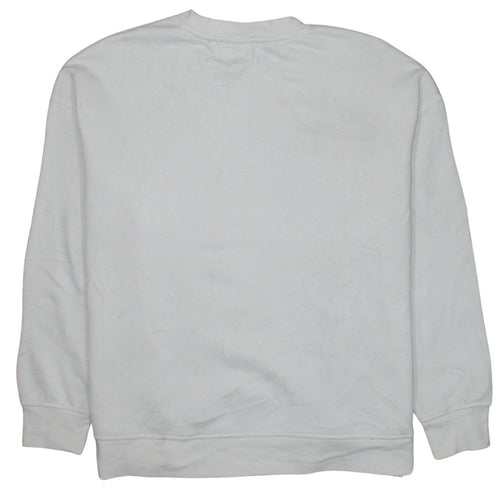 Disney Women White Mickey Mouse Heart Print Sweatshirt XL